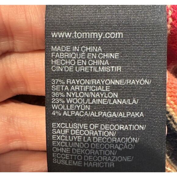 Tommy Hilfiger Fair Isle Wool Alpaca Striped Knit Dress Women’s Size Large Boho - Picture 8 of 8